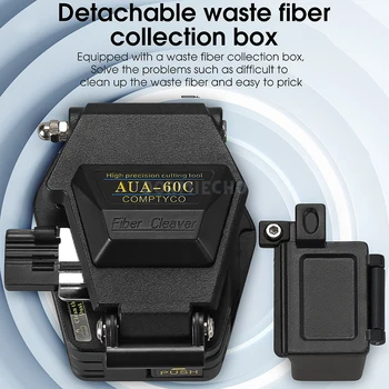 Инструменты для резки Волоконно-оптического кабеля с коробкой для отходов волокна AUA-60C, Высокоточный Волоконный Кливер с 16 лезвиями FTTH