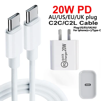 20 Вт PD Зарядное Устройство USB Type-C Дорожное Зарядное Устройство Быстрая Зарядка EU/US/UK штекер для iPhone 12 /Pro max/XS XIAOMI 13 USB C Быстрая Зарядка 3.0 QC