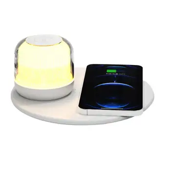 Ночник Интеллектуальный RGB LED Прикроватная Лампа Для Спальни Магнитная Беспроводная Зарядка Для Телефона Съемная Лампа Для Защиты Глаз