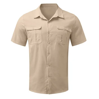 Горячая распродажа, Мужская Повседневная блузка, хлопковая льняная рубашка, Свободные топы с длинным рукавом, Весна-осень, Красивые рубашки, Плюс размер M-5XL
