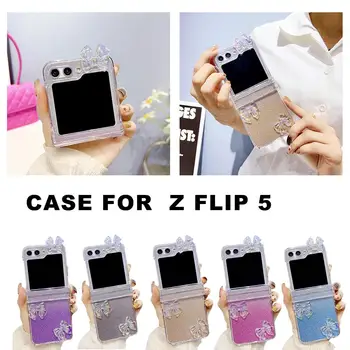 Прозрачный чехол для телефона с блестящим бантом для Samsung Galaxy Z Flip 5 O0R3
