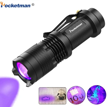 Ультрафиолетовый фонарик с подсветкой 395нм, ультрафиолетовый свет, УФ-лампа Blacklight для проверки маркеров, детектор мочи домашних животных
