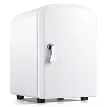 Портативный персональный холодильник, не содержащий фреона, 4-литровый мини-холодильник с охлаждением и обогревом, энергосберегающий холодильник переменного / постоянного тока, белый