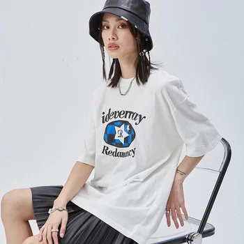Скидка 30% на мужскую одежду welfare VUNC | Китай-Шикарный бренд хип-хоп high street из чистого хлопка 200 г, летние свободные футболки с короткими рукавами