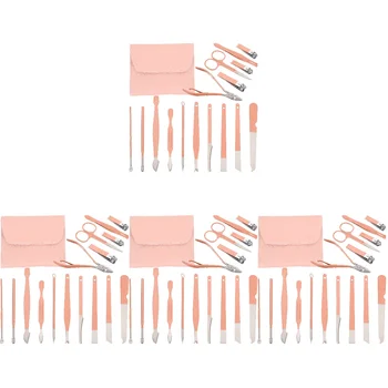 4 Комплекта Портативных дорожных маникюрных наборов для ухода за ногтями на пальцах ног Для женщин Для женского Маникюра Профессиональные Дорожные женские Кусачки для ухода за ногтями