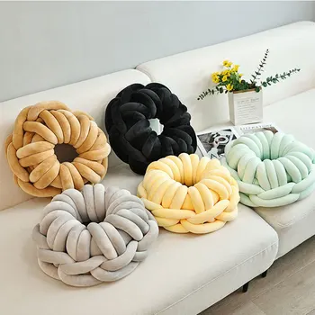 Подушка Nordic Knot, желтая круглая подушка, диван-кровать, декоративные подушки для гостиной, спальни, прямая поставка