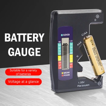 Цифровой тестер емкости батареек BT-886 для проверки батареек N/AAA/CAA/D/1,5 В на кнопочных элементах
