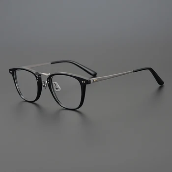 Ретро классическая оправа для очков мужские высококачественные оптические очки из ацетатного титана 2023 новые очки для чтения при близорукости женские персонализированные очки