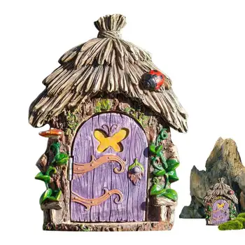 Сказочная садовая дверь Мини-деревянный Сказочный двор, домашний декор, настольные украшения для спальни, детской комнаты, гостиной, Детской комнаты