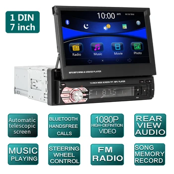 Универсальный 7-Дюймовый Автомобильный FM-Радио Bluetooth Аудио-Видео MP5-Плеер с Камерой Заднего Вида, Сенсорным Экраном, Авто Мультимедийными Плеерами 9601