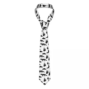 Классический галстук для мужчин, шелковые мужские галстуки для свадьбы, деловой галстук для взрослых, повседневный галстук с изображением лесного дерева, облака и лисы