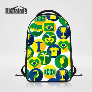 Мужской рюкзак для ноутбука большой емкости для бразильских фанатов, школьные сумки для подростков, школьные сумки с черепом, студенческие сумки на плечо нестандартного дизайна