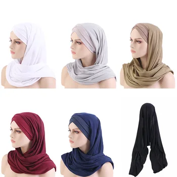 Мусульманские женщины носят хиджаб моментального ношения, арабскую длинную шаль, исламский головной убор, однотонный Химар