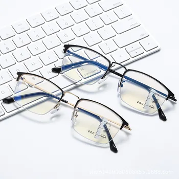 Титановые Мультифокальные Очки Для Чтения Мужчины Женщины Прогрессивные Ближне-Дальние Очки Для Чтения С синим Светом Сверхлегкие Очки