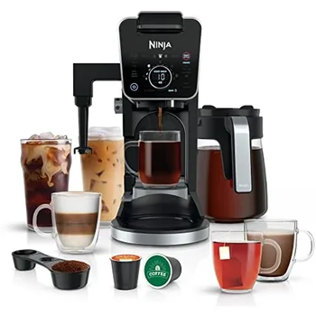 Кофемолка, специальная кофеварка на 12 чашек, совместимая с K-Cup pods, с 4 типами приготовления, пенообразователем и отдельной системой подачи горячей воды