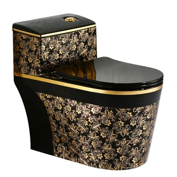 Бытовой Черный, цветной Керамический Цельный в европейском стиле, Персонализированный Креативный сифон большого диаметра для перекачки унитаза, ванной комнаты