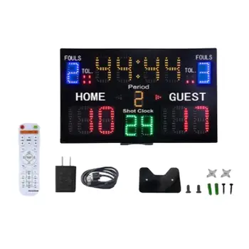 Настенный счетчик таймера на баскетбольном табло для помещений, электронное Цифровое табло, часы для подсчета очков для бокса и дзюдо
