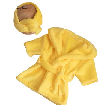 2 шт./компл. Реквизит для фотосъемки новорожденных Мягкая Фланелевая повязка на голову, халаты 