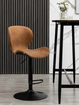 Европейский простой и модный подъемный барный стул, вращающийся легкий роскошный барный стул, железное искусство, американский стул с высокой спинкой, бытовой