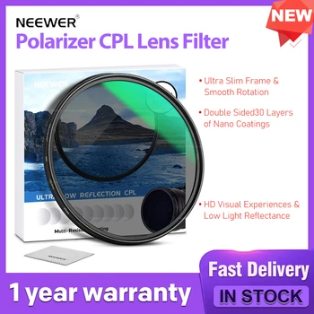 Поляризатор NEEWER CPL-фильтр для объектива для улучшения естественного цвета изображения высокой четкости и низкой светоотражающей способности