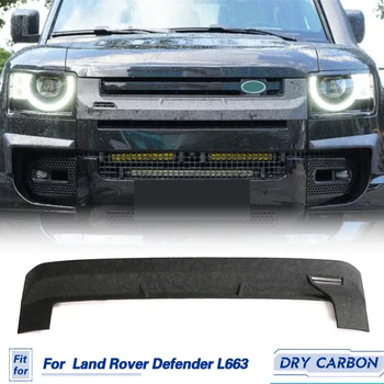 Отделка Решетки Переднего Бампера Автомобиля Сухой Ковкой Из Углеродного Волокна Для Land Rover Defender L663 2021 2022 Гоночная Отделка Передней Решетки