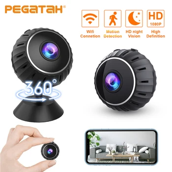 Мини-камера PEGATAH Smart WiFi 1080P Домашняя безопасность HD Камера няни Радионяня Видеомагнитофон в помещении Обнаружение движения Ночное видение