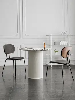 Обеденный стул из массива дерева в скандинавском стиле, домашний Современный минималистичный Ретро-кофейный столик и стул из кованого железа, дизайнерский офис Net Red