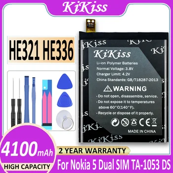 Оригинальный аккумулятор KiKiss 100% Новый HE336 HE321 4100mAh HE 336 для Nokia 3.1/Для Nokia5 с двумя SIM-картами (TA-1053 DS)