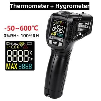 WINAPEX -50 ~ 600 ℃ Бесконтактный инфракрасный термометр Гигрометр 12 точек Лазерный промышленный 3D-принтер Автомобильный температурный тест