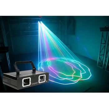 Цветное светодиодное диджейское оборудование, лазерный луч для сцены, линейный лазерный луч с 2 отверстиями для освещения баров и вечеринок