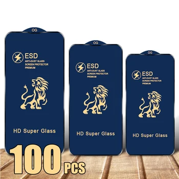 100шт ESD Закаленное Стекло Full Cover HD Защитная Пленка Для Экрана Премиум-Класса Для iPhone 15 Pro Max 14 Plus 13 Mini 12 11 XS XR X 8 7 SE