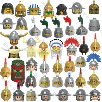 Единственная распродажа Средневекового рыцаря-воина, римского солдата, Оружия, брони, шлема, строительных блоков, фигурок, Аксессуаров, Игрушек для детей