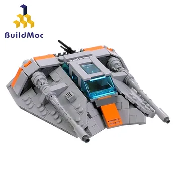 Buildmoc MOC-15626 Snowspeeder T-47 Космические войны Битва при Хоте Строительные Блоки Airspeeder Snowfield Модель Самолета Игрушки Подарок для детей