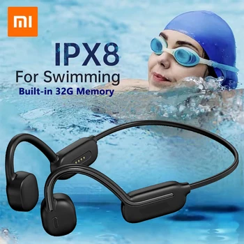 Наушники Xiaomi с костной проводимостью IPX8, водонепроницаемый MP3-плеер на 32 ГБ, беспроводные наушники Bluetooth 5.3 для плавания, спортивная гарнитура