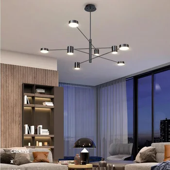 домашняя лампа для гостиной, подвесной светильник для спальни, светильники 220 В, вращающиеся подвесные светильники, современная минималистская атмосфера в гостиной