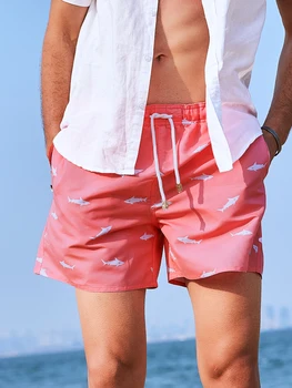 Мужские пляжные шорты, быстросохнущие мешковатые мужские купальники, шорты для бега трусцой, модные пляжные шорты с треугольной подкладкой GMA2251