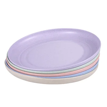 5 шт. тарелок Небьющиеся Легкие обеденные тарелки многоразового использования Прочный набор посуды для домашней кухни