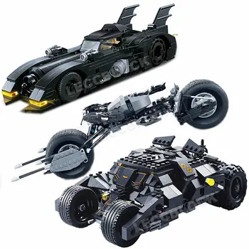Строительные блоки Batmobile Супергерои Городской гоночный автомобиль Чемпион по скорости Автомобиль Кирпичи Развивающие Строительные игрушки для детей Подарок