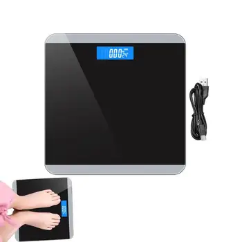 Интеллектуальные весы для тела USB Зарядка Электронные весы для взвешивания Бытовые весы для взвешивания взрослых Цифровой дисплей со светодиодной подсветкой