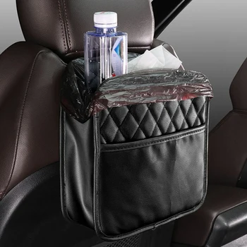 Кожаный ящик для хранения на заднем сиденье автомобиля, водонепроницаемый чехол для телефона, защита заднего сиденья, подвесная сумка