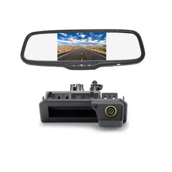 Ручка Багажника Обратная Резервная Камера Заднего Вида + 5-дюймовый Зеркальный Монитор с Клипсой для Audi Q2 Q3 A5 A6 VW Polo Passat EOS Cayenne