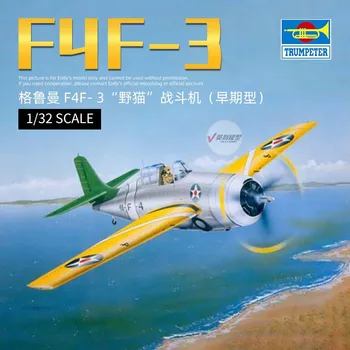 ТРУБАЧ 02255 1/32 Масштабный Комплект Grumman F4F-3 Wildcat Early Fighter Assembly Model Building Kits Для Коллекции Хобби взрослых
