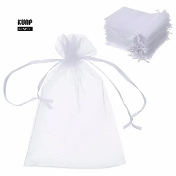 Зашифрованная Белая пряжа из органзы на шнурке С подарочной сумкой для хранения конфет 100шт Органайзер Для хранения Вакуумные сумки для хранения Дорожные