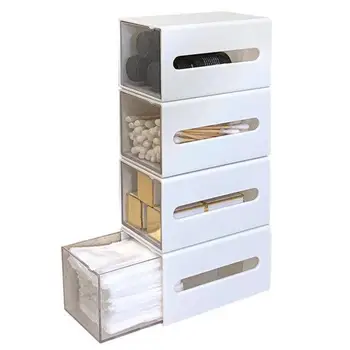 Настенный ящик для хранения, Настенный пылезащитный ящик для хранения зубочисток, ватных тампонов, косметики, органайзер для ванной комнаты