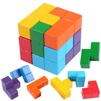 НОВЫЕ 3D Деревянные Детские Игрушки Для Раннего Развития Soma Cube, Игры-Головоломки Монтессори, Игра-Головоломка для Мозга, Сенсорные Игрушки для Детей