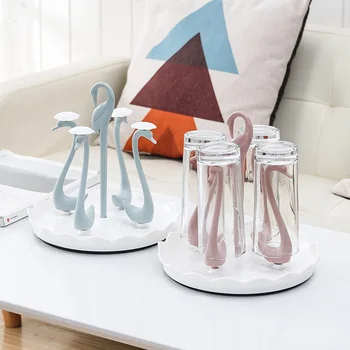 Креативный подстаканник для стеклянной бутылки в форме Лебедя, стойка для сушки кухонных чашек, Полка для хранения чашек, сушилка для посуды, Вешалка-органайзер, Подставка