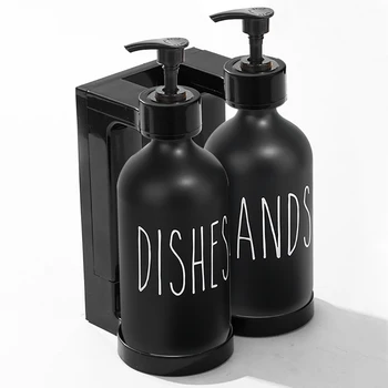 Набор дозаторов для мыла для кухни, бутылочки для мыла для рук и посуды с настенным держателем, подставка для мыла для рук, посуды, кухонное хранилище