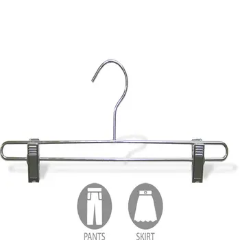 Хромированная нижняя вешалка с регулируемыми зажимами для подушек, коробка из 25, 14-дюймовых прочных металлических вешалок для брюк или юбок на вешалке