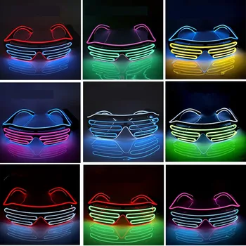 Светящиеся Очки LED Gafas Luminous Bril Neon Christmas Glow Солнцезащитные Очки Мигающий Свет Стекло для Вечеринок Реквизит Костюмы Новые