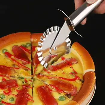 Нож для пиццы в двойном рулоне из нержавеющей стали, Резак для макарон, Круглое кружево для пиццы, Кухонные Инструменты, кухонные принадлежности